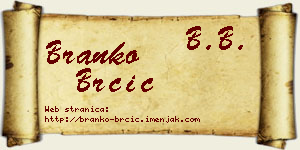 Branko Brčić vizit kartica